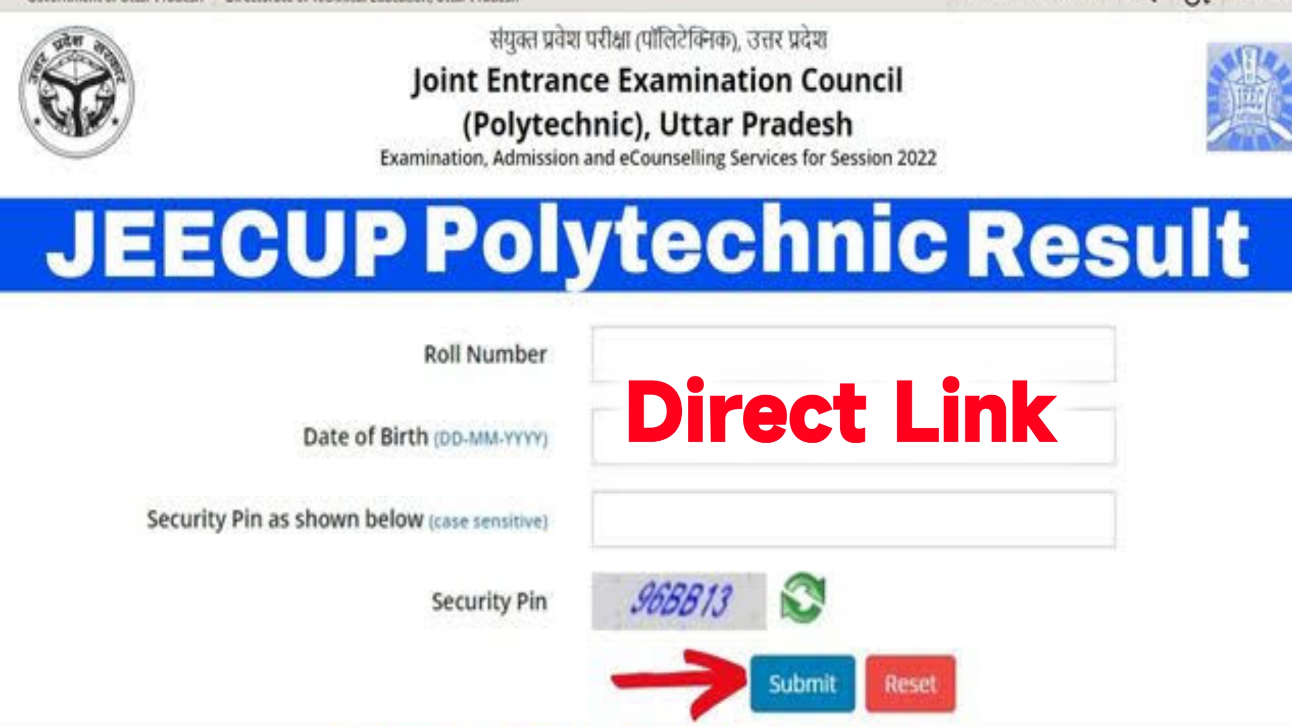 UP Polytechnic Result 2022 Link ~ Scorecard @jeecup.admissions.nic.in