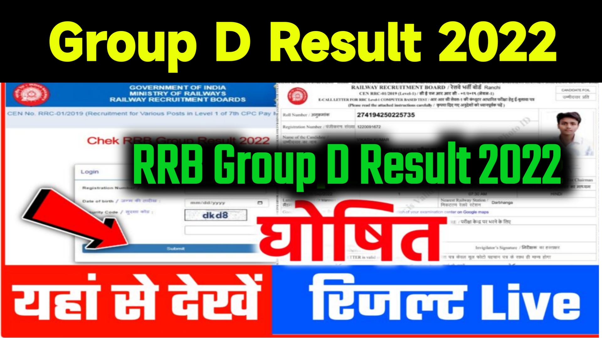Railway Group D Result 2022 Out ~ Merit List ,Cut off Marks & Scorecard