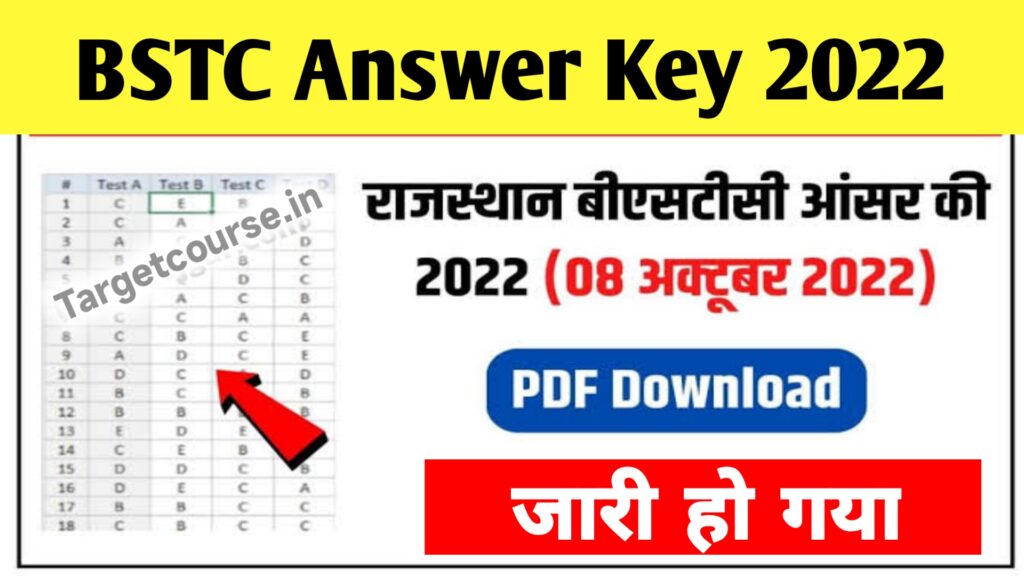Rajasthan BSTC Answer Key 2022 PDF – Direct Link @panjiyakpredeled.in