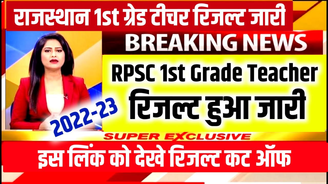 RPSC 1st Grade Teacher Result 2023, (रिजल्ट जारी) CutOff & Merit List Direct Link @rpsc.rajasthan.gov.in