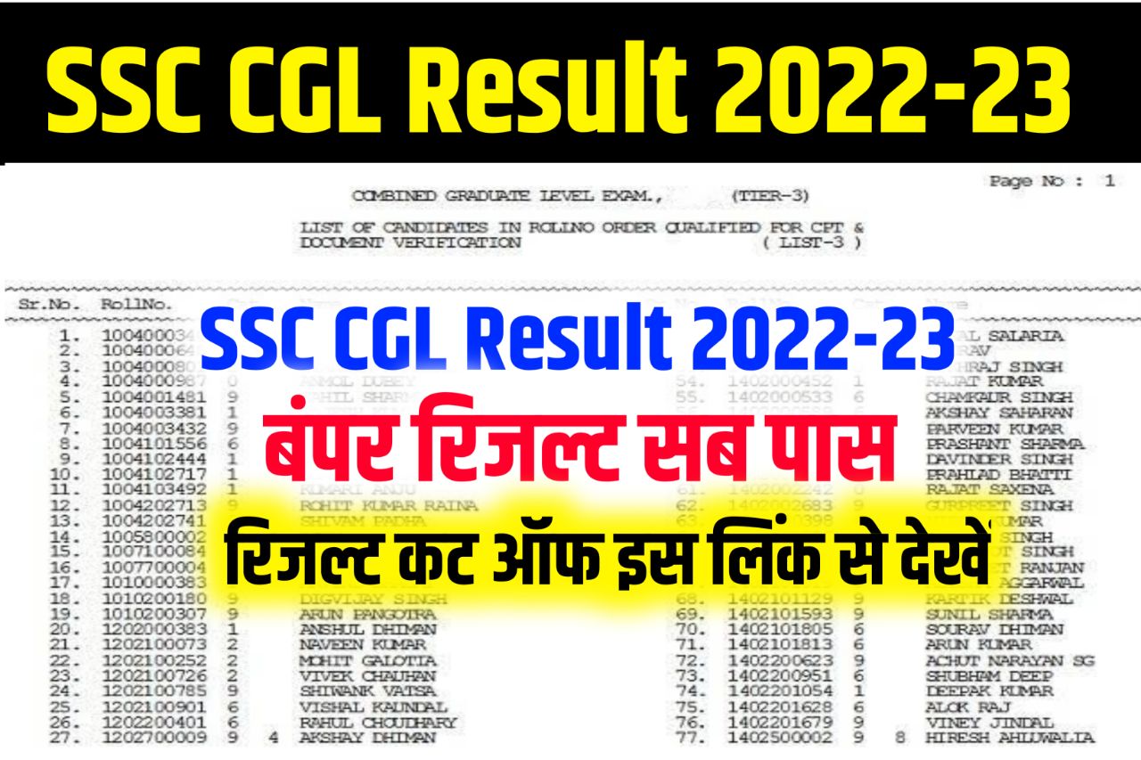 SSC CGL Tier 1 Result 2022 Direct Link (रिजल्ट लिंक जारी), CutOff Marks & Merit List @ssc.nic.in