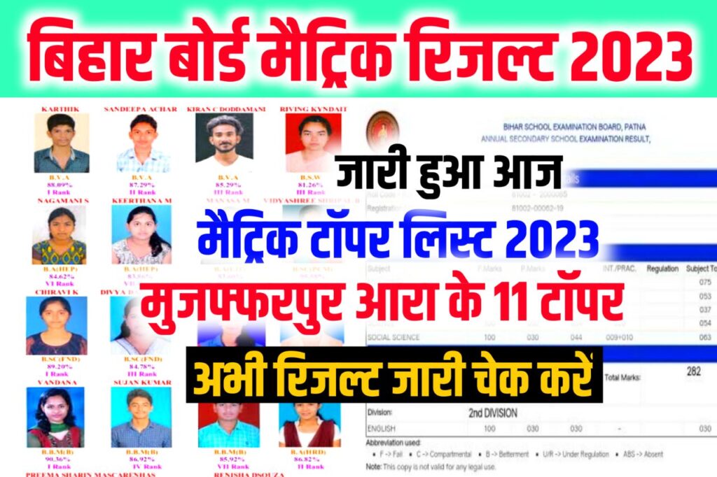Bihar Board Matric Official Toppers List 2023 Release : बिहार बोर्ड ने जारी किया मैट्रिक टॉपर लिस्ट, इस जिले के 11 छात्र टॉपर