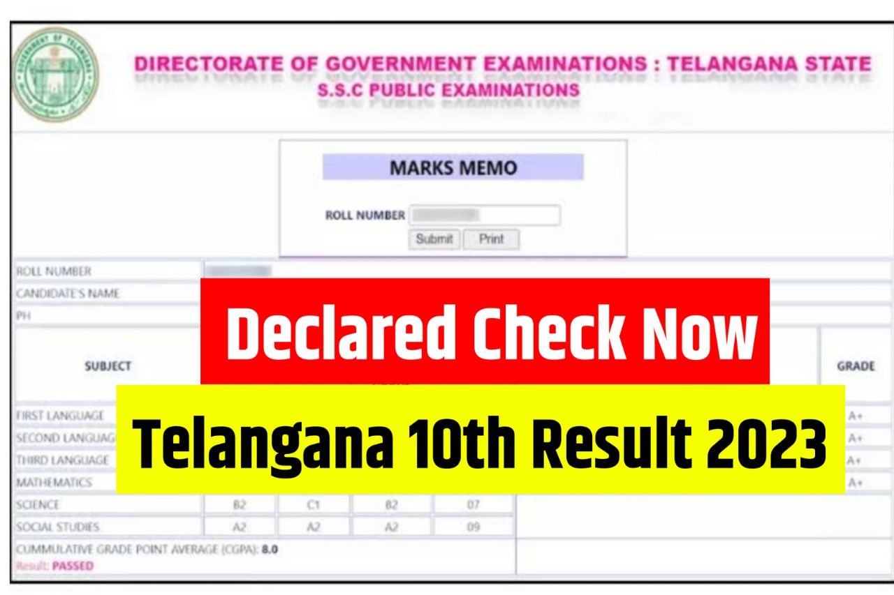 TS SSC Results 2023 {Out} Telangana 10th Class Result 2023, 10th