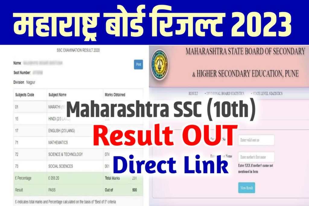 Maharashtra SSC Result 2023 Live, Check Maharashtra Board 10th Class