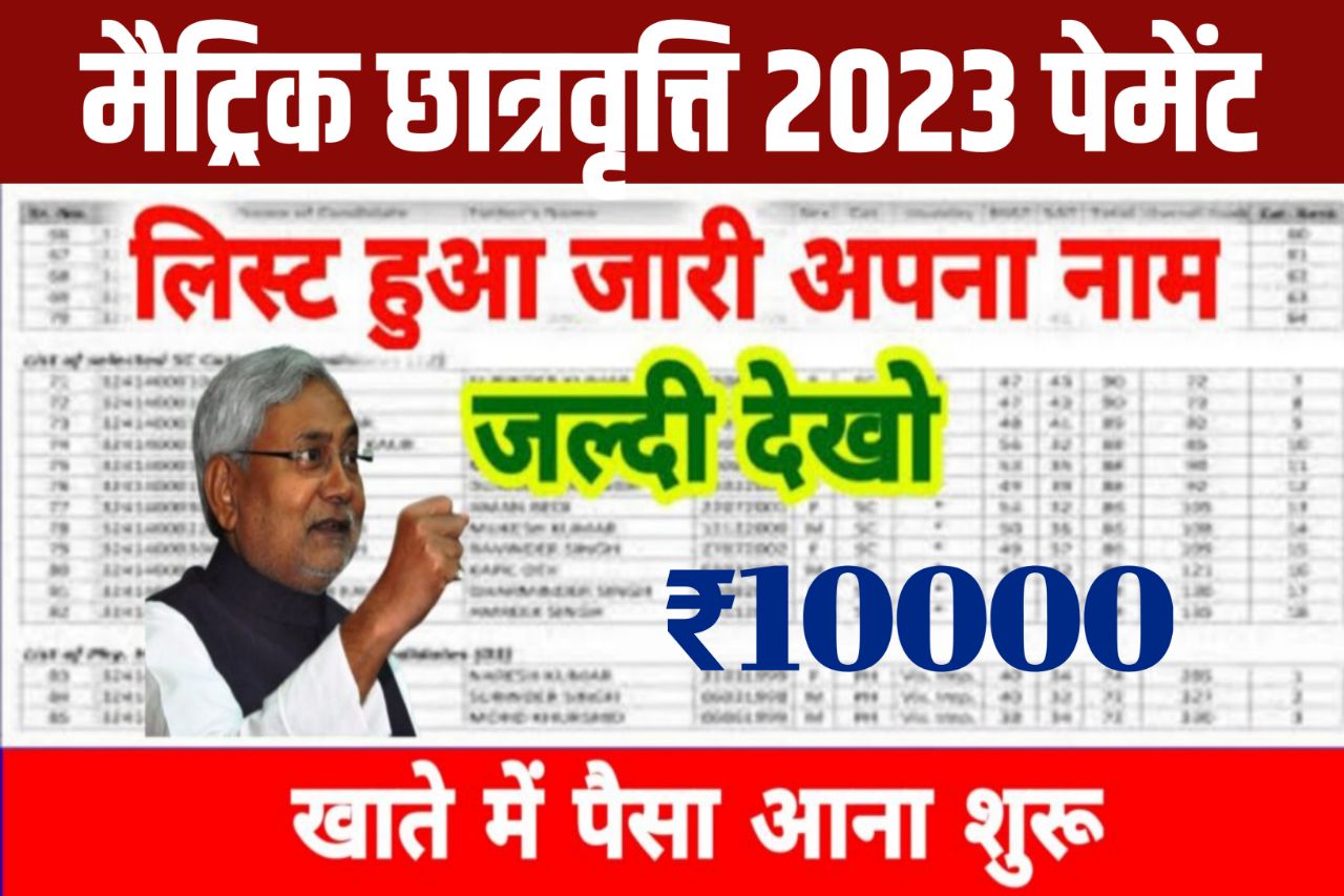 Bihar Board Matric Scholarship 2023 Payment Status - 2023 में मैट्रिक पास छात्रों का ₹10000 जारी चेक करें यहां से