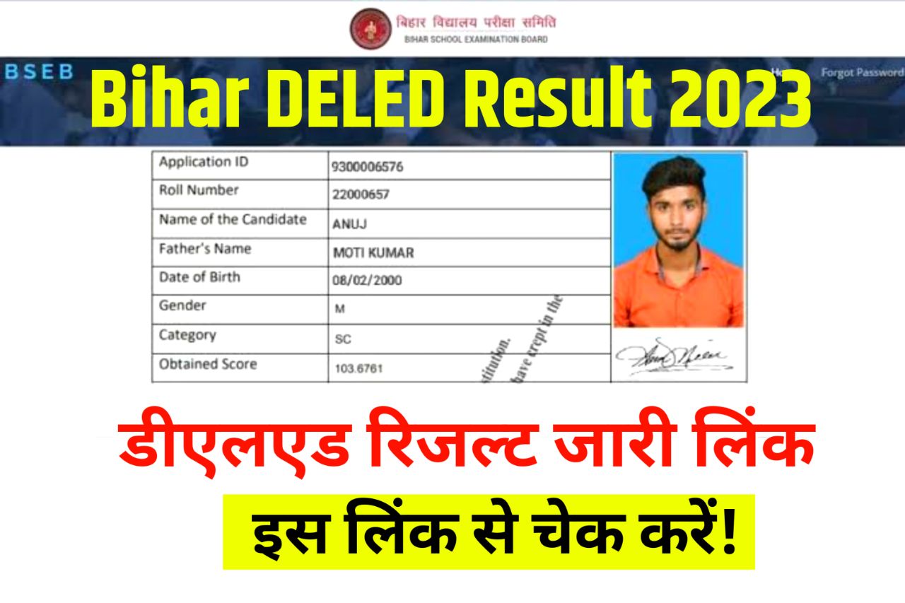 Bihar DELED Result 2023 Link - (जारी रिजल्ट), Merit List Pdf, Scorecard, Cut Off Marks