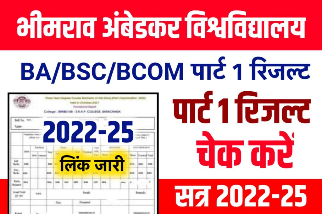 BRABU Part 1 Result 2023 घोषित लिंक (2022-25) BA BSc BCom Link, Check the TDC 1st Year Result