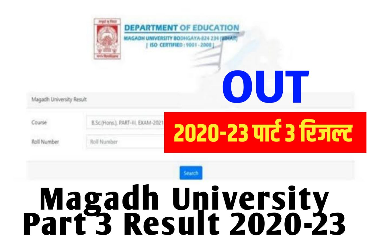 Magadh University Part 3 Result 2020-23 ,Marksheet Download @magadhuniversity.ac.in