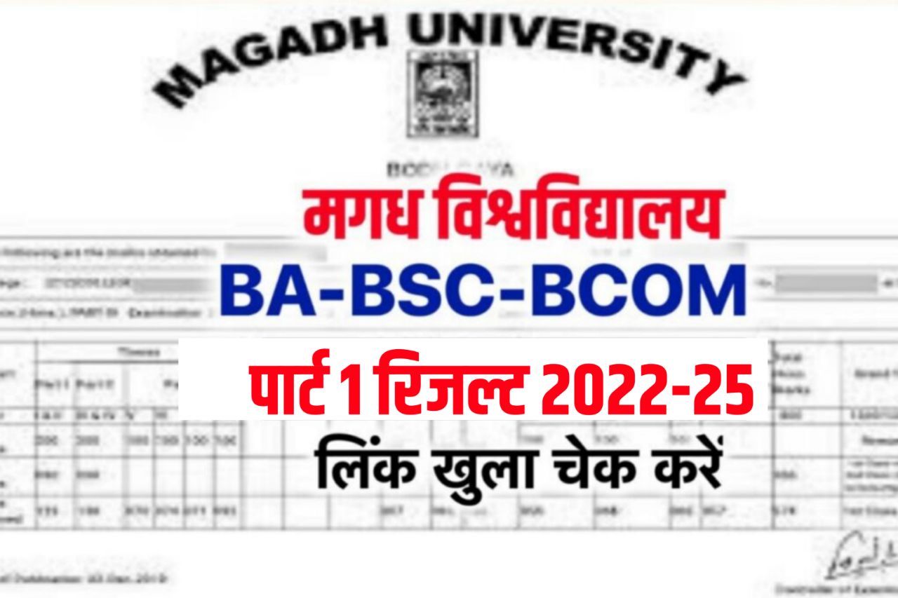 Magadh University Part 1 Result 2022-25 ,Marksheet Download @magadhuniversity.ac.in