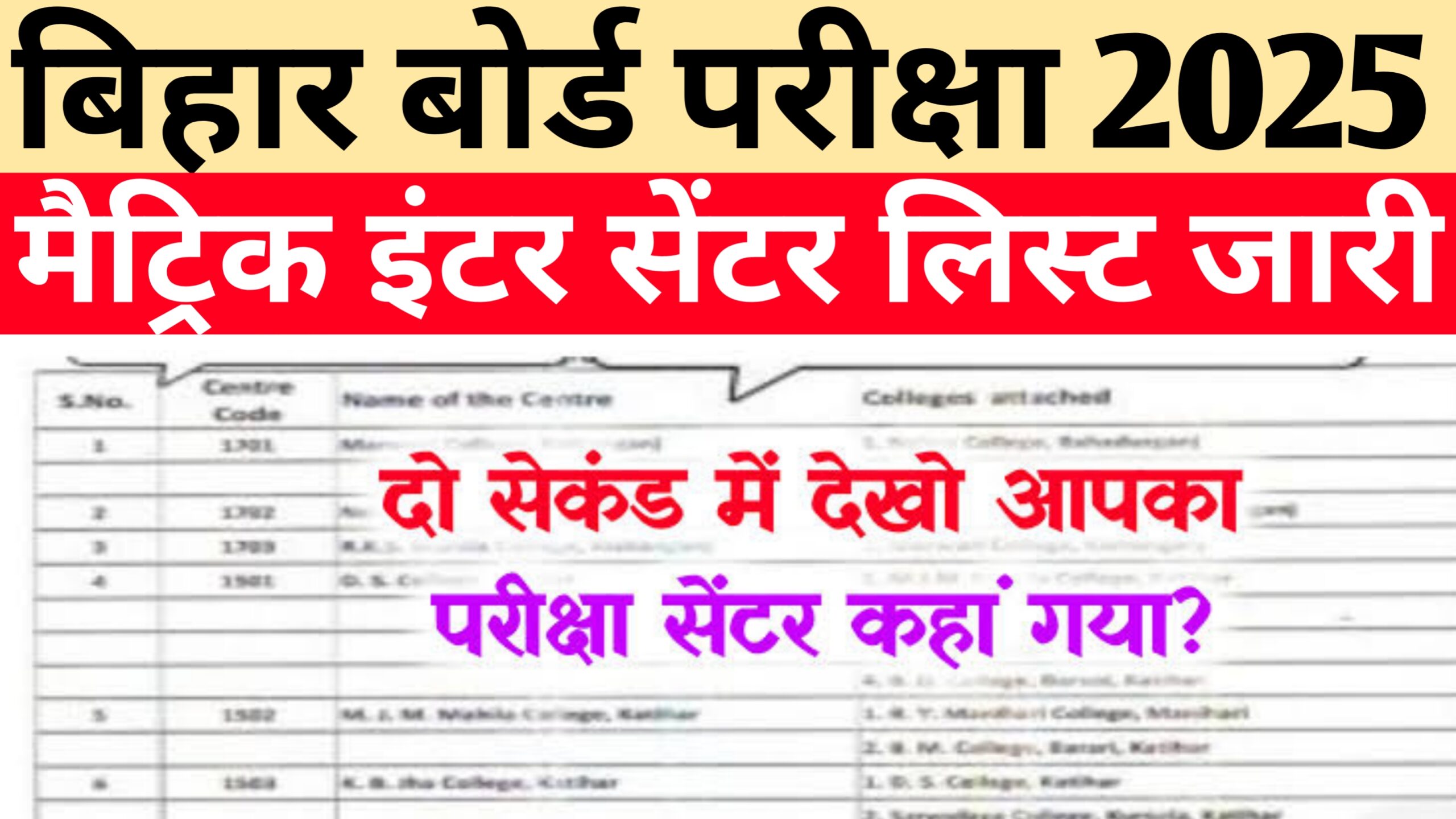 Bihar Board 10th 12th Center List 2025 Released : जरी हो गए मैट्रिक इंटर परीक्षा सेंटर लिस्ट चेक करें सेंटर कहां गया