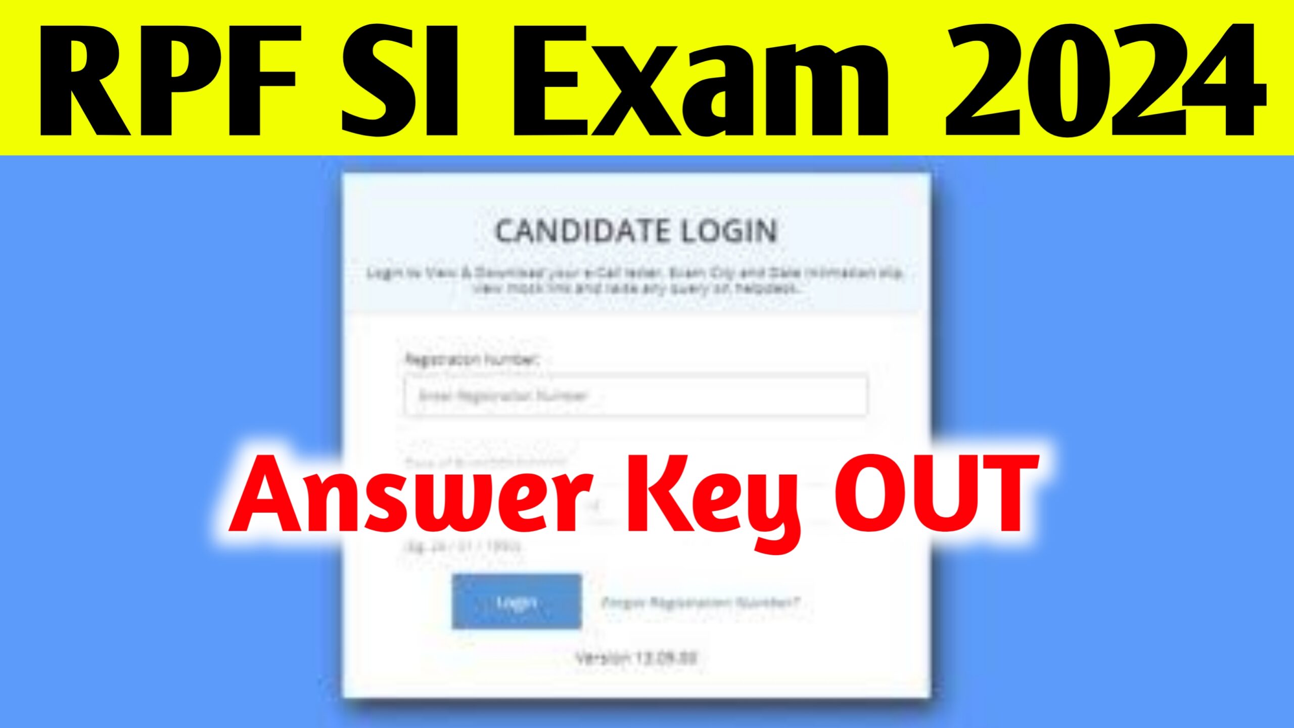 RPF SI Answer Key 2024, Download CBT Response Sheet PDF