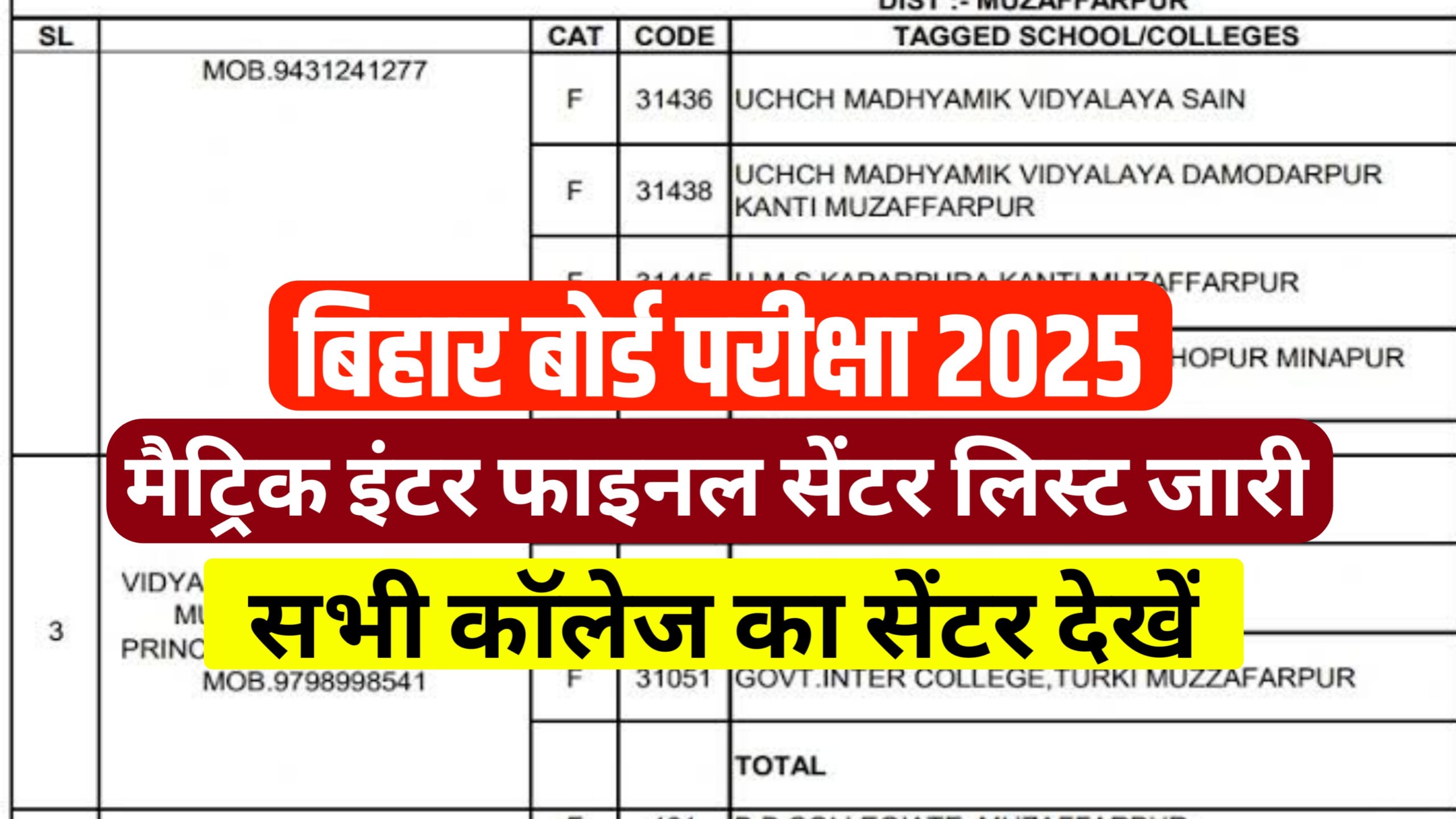 Bihar Board 10th 12th Center List All College PDF Download 2025: सभी जिले का College Wise सेंटर लिस्ट जारी- देखें परीक्षा सेन्टर कहाँ गया है।