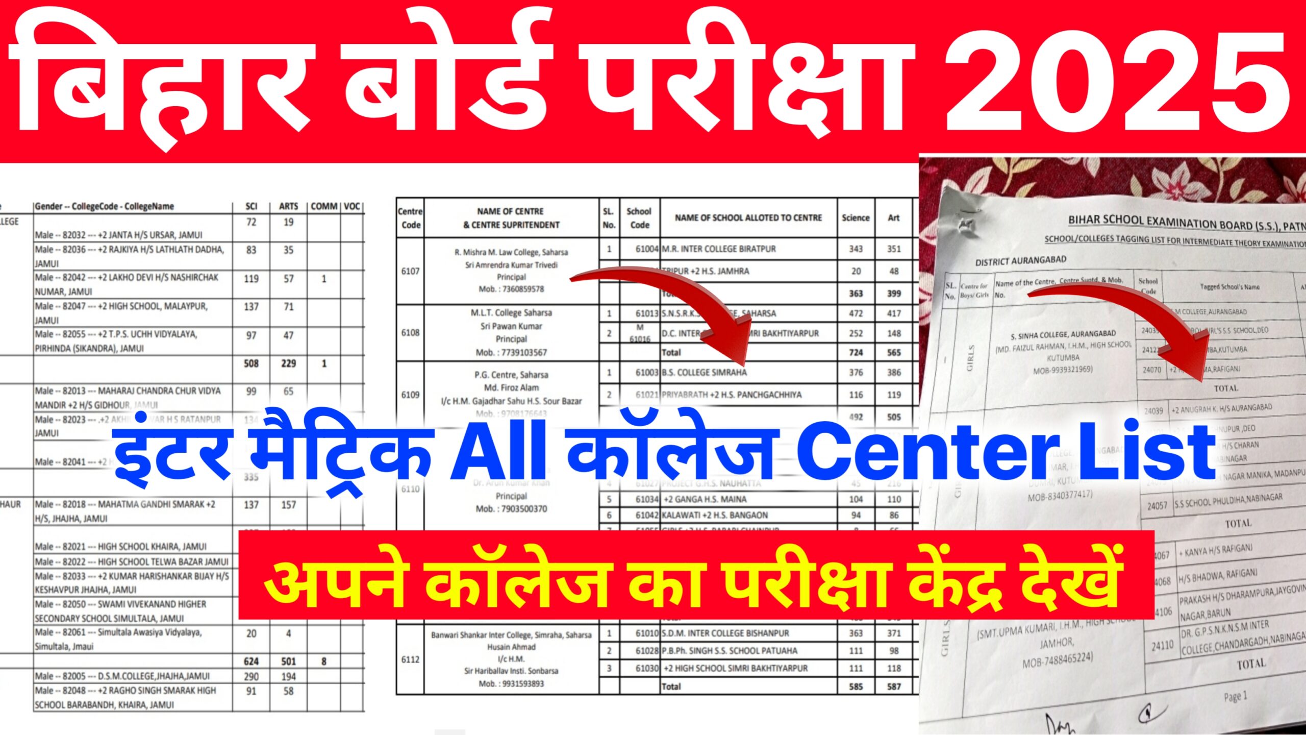 Bihar Board Exam Center List 2025 Kaise Dekhe: बिहार बोर्ड 10वीं 12वीं परीक्षा 2025 के सभी कॉलेज का सेंटर हुआ जारी यहां से देखें चेक करें परीक्षा केंद्र