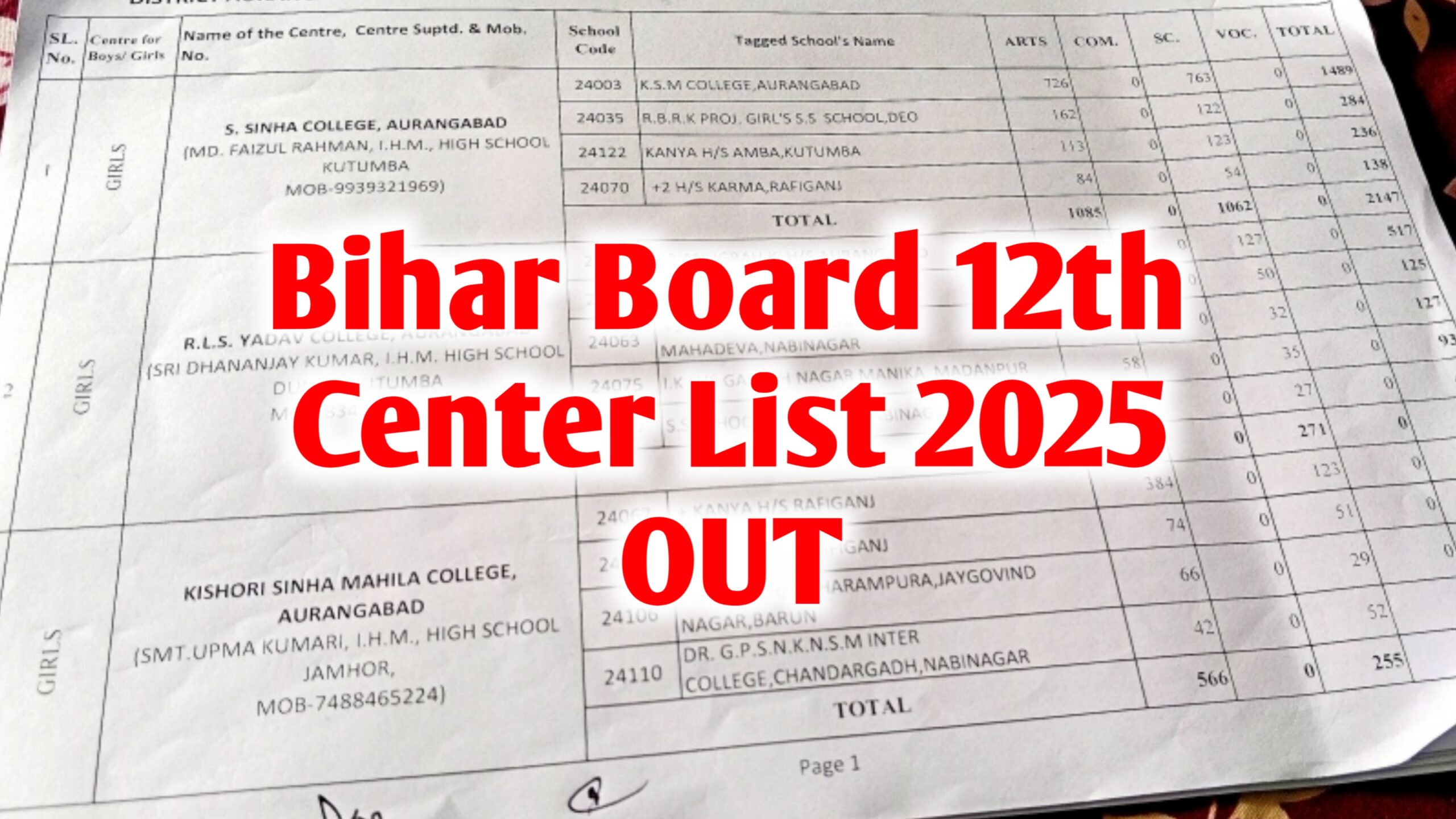 Bihar Board 12th Center List 2025 : इंटर परीक्षा 2025 का सेंटर लिस्ट हुआ जारी यहां से चेक करें