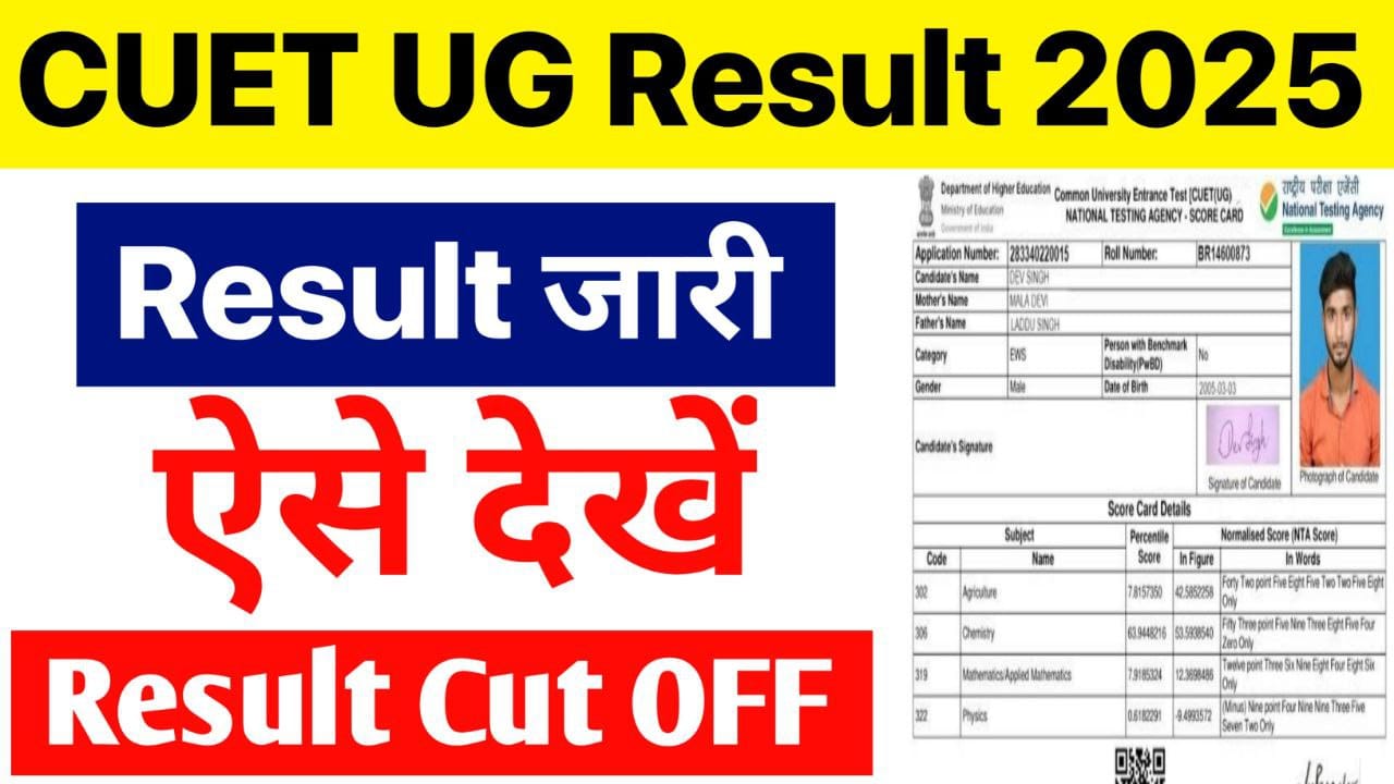 CUET Result 2025 Link जारी: इस लिंक से देखें अपना रिजल्ट और विश्वविद्यालय वाइज कटऑफ
