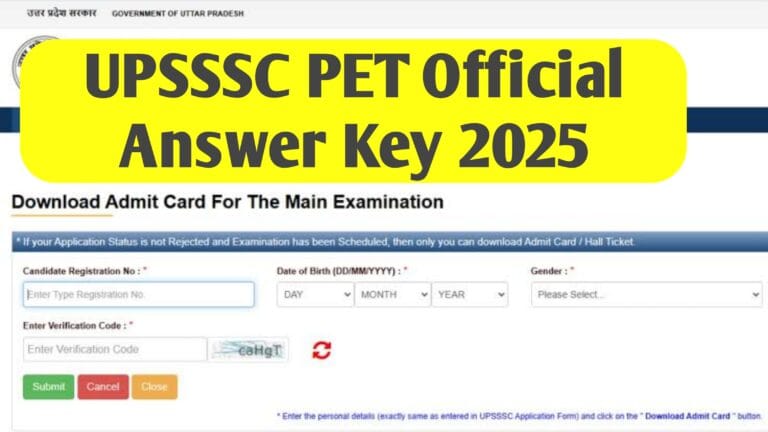 UPSSSC PET Official Answer Key 2025: Check Official Answer Key for September 6 and 7 Exam