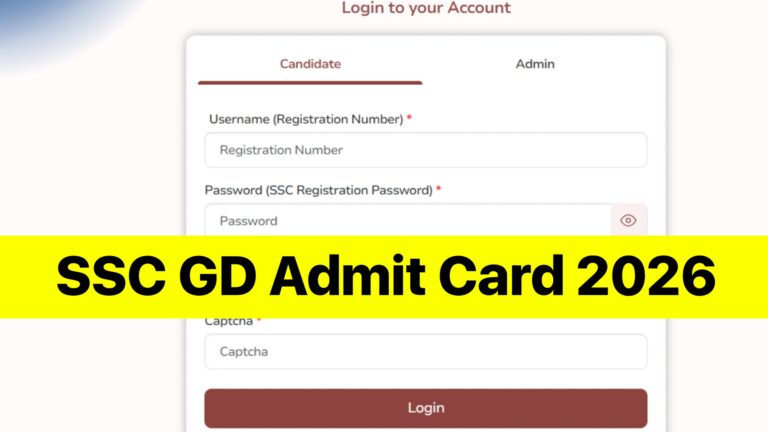 SSC GD Admit Card 2026 Latest Update: Exam City & Self Slot Booking शुरू ऐसे करें