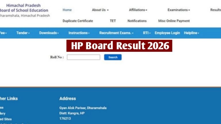 HP Board Result 2026 (Link), HPBOSE 10th 12th Result 2026 Check Online @hpbose.org