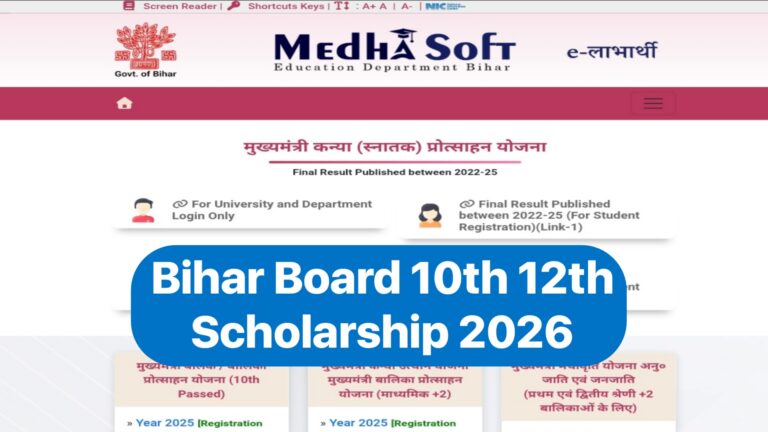 Bihar Board 10th 12th Scholarship 2026 Apply: बिहार बोर्ड मैट्रिक इंटर स्कॉलरशिप आवेदन शुरू, ऐसे करें आवेदन @medhasoft.bihar.gov.in
