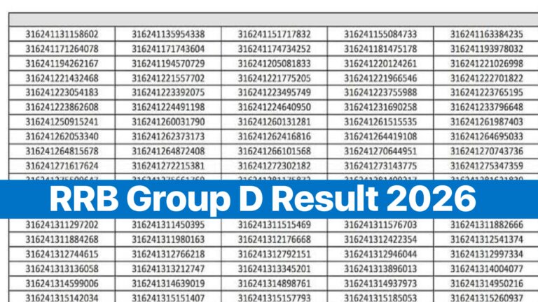 RRB Group D Result 2026: Zone-wise Merit List Download