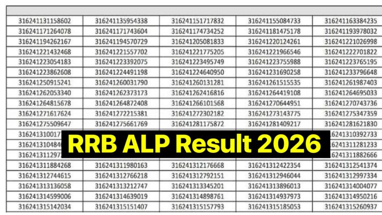 RRB ALP Result 2026; Result Zone Wise Pdf & Cut Off