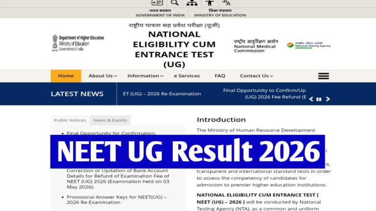 NEET 2026 Result: Check Re-NEET Scorecard, Rank and Counselling