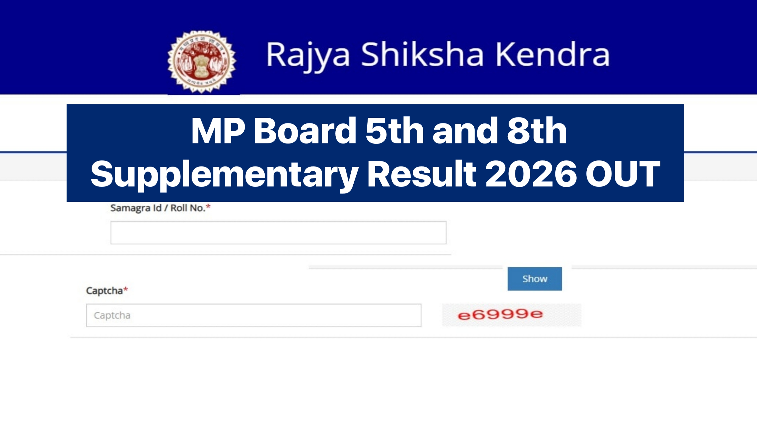 MP Board 5th and 8th Supplementary Result 2026 OUT at @rskmp.in
