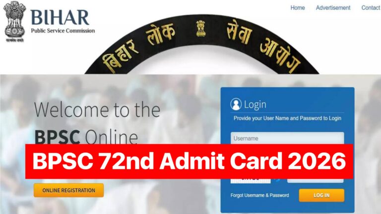 BPSC 72 Admit Card 2026 Download: Pre Exam Date (OUT)