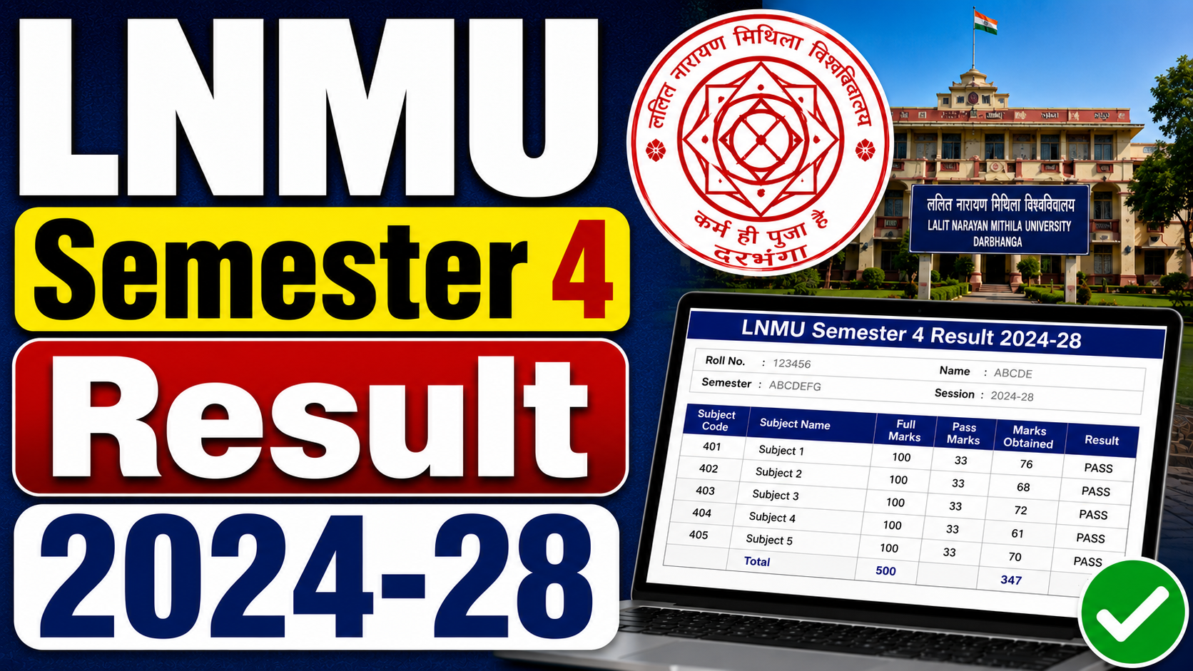 LNMU Semester 4 Result 2024-28 - Direct Link To Check UG 4th Semester Result 2026